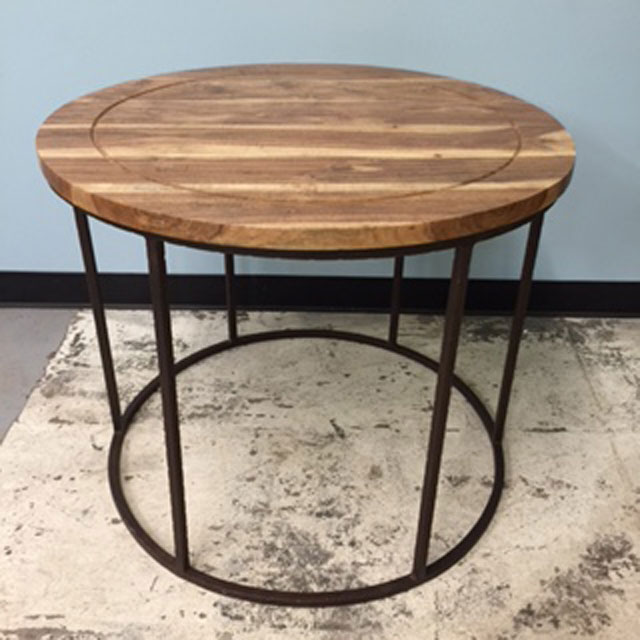 Round Iron Wood Table Round Iron Wood Table
